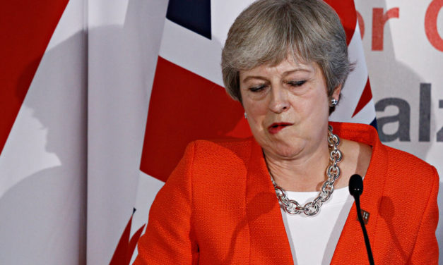 May Begs for Support as Marchers Clog Streets, Demand New Brexit Vote