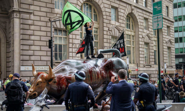 Liberal Protesters Force NYC to Move Wall Street’s Iconic Charging Bull