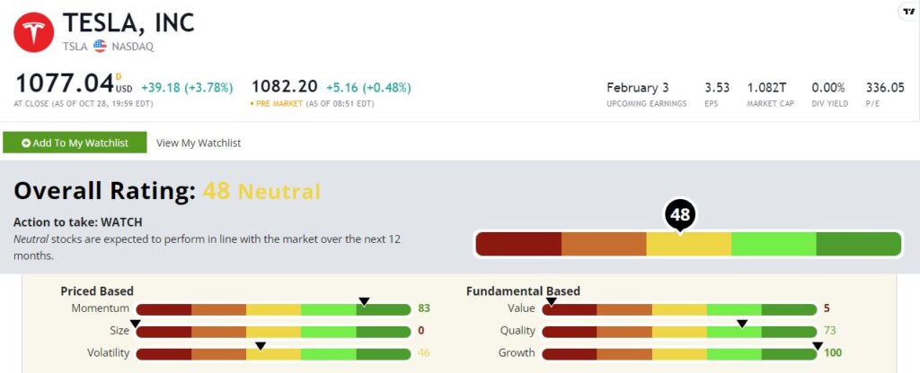 Tesla stock rating 1029