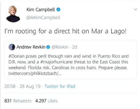 Canadian Prime Minster Mar-a-Lago Hurricane Dorian