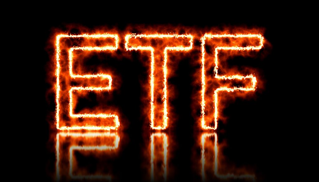 ETF letters burning